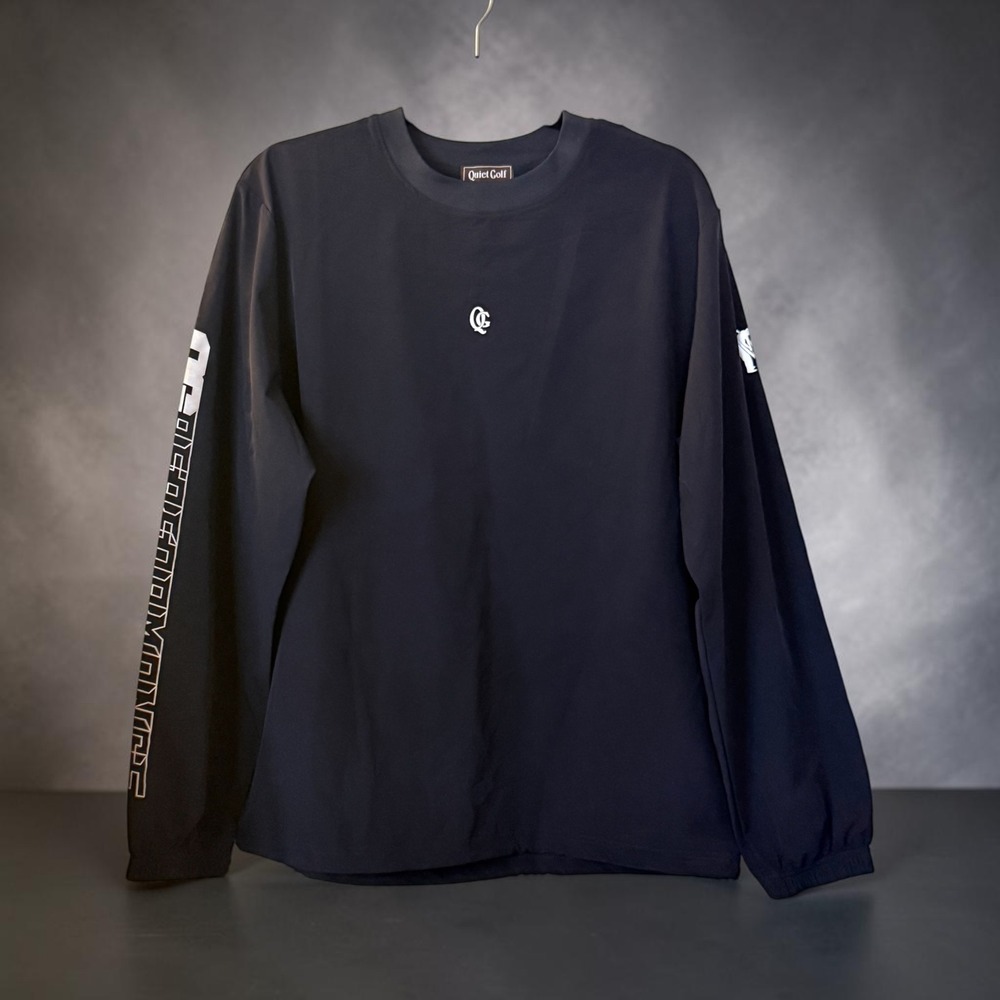 Quiet Golf QG Tech Navy Blue Long Sleeve Windshirt Pullover Mens Large NWOT